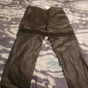 Faux leather pants